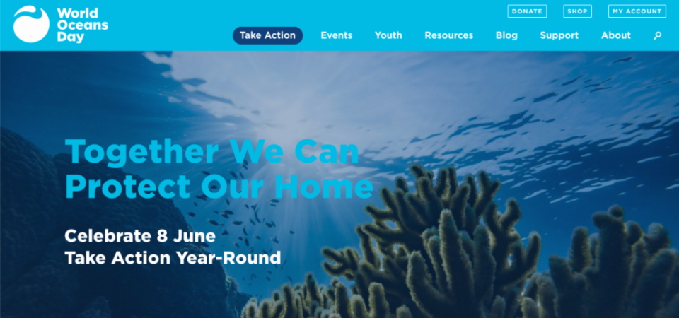 New World Oceans Day website and new2020 Conservation Action Focus!